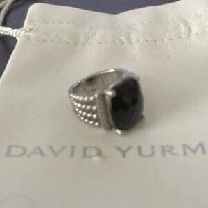 David Yurman Silver Ring with Black Stone